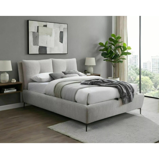 Кровать двухспальная мягкая Pasadena Raven 160×200 Бежевая ткань 1