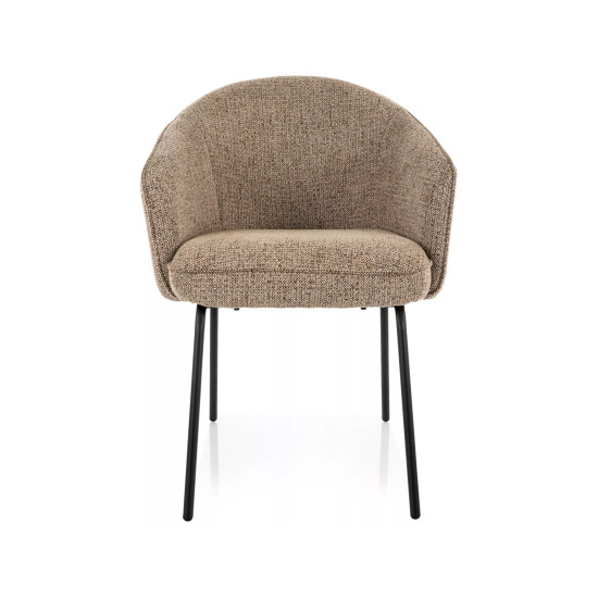 Стул кухонный обеденный мягкий Nao Noelle Темно-бежевая ткань / Черный каркас 2