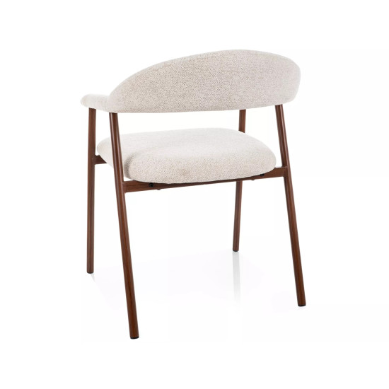 Стул кухонный обеденный мягкий Lagos D Raven Светло-бежевая ткань / Орех каркас 3