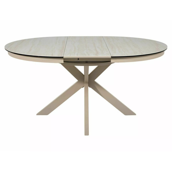Стол обеденный кухонный раскладной Porto Ceramic (120–160)×120 см Керамика Беж / Кашемир каркас 5