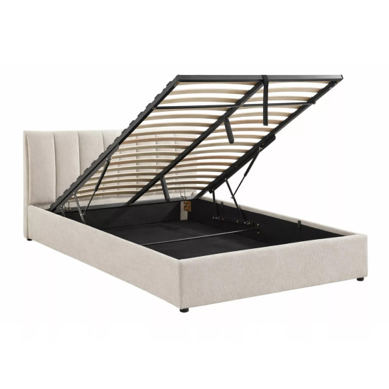 Кровать двухспальная мягкая Montreal Raven 160×200 Бежевая ткань 2