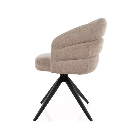 Стул кухонный обеденный мягкий Ores Бежевая ткань / Черный каркас 3
