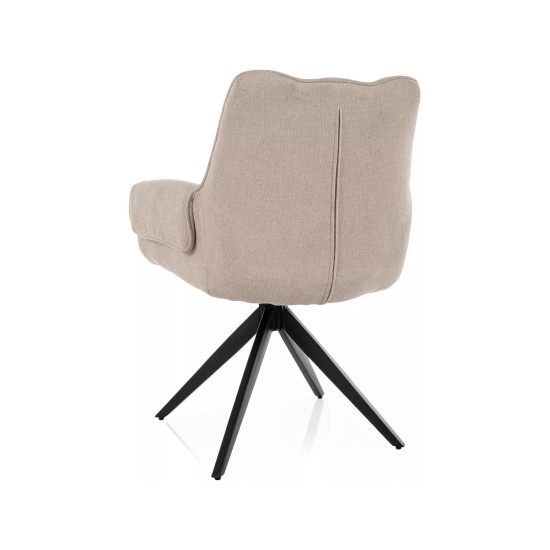 Стул кухонный обеденный мягкий Gio Светло-бежевая ткань / Черный каркас 3