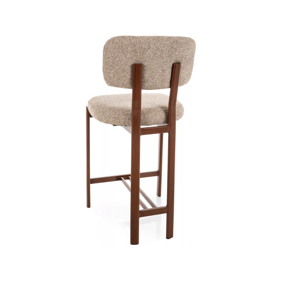 Полубарный стул кухонный Misaki H-2 Бежевая ткань / Орех каркас 3