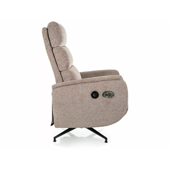 Кресло реклайнер электрическое Fenix Raven Темно-бежевая ткань / Черный каркас 6