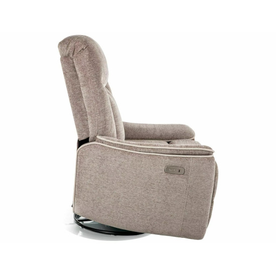 Кресло реклайнер электрическое Odys Raven Темно-бежевая ткань / Черный каркас 7