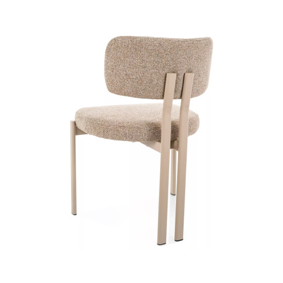 Стул кухонный обеденный мягкий Misaki Бежевая ткань / Кашемир каркас 3
