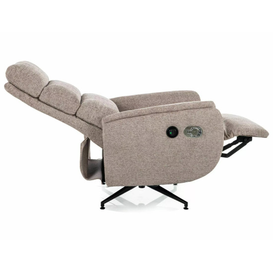 Кресло реклайнер электрическое Fenix Raven Темно-бежевая ткань / Черный каркас 4