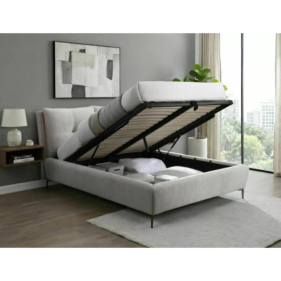 Кровать двухспальная мягкая Pasadena Raven 160×200 Бежевая ткань 2