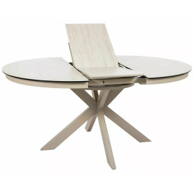 Стол обеденный кухонный раскладной Porto Ceramic (120–160)×120 см Керамика Беж / Кашемир каркас