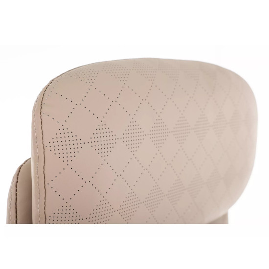 Кресло офисное компьютерное поворотное Q-05 Бежевая экокожа / Хром каркас 3