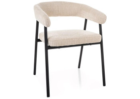 Стул кухонный обеденный мягкий Katana Бежевая ткань / Черный каркас