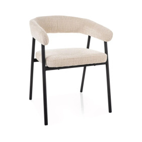 Стул кухонный обеденный мягкий Katana Бежевая ткань / Черный каркас