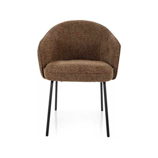 Стул кухонный обеденный мягкий Nao Noelle Капучино ткань / Черный каркас 2