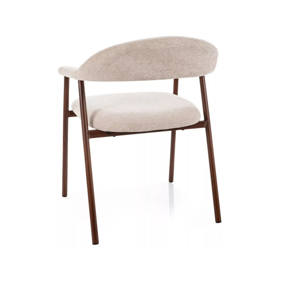 Стул кухонный обеденный мягкий Lagos D Raven Бежевая ткань / Орех каркас 3