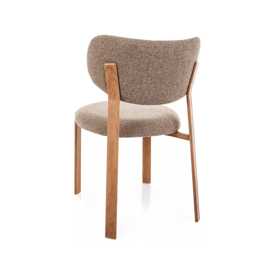 Стул кухонный обеденный мягкий Rin D Капучино ткань / Дуб каркас 3