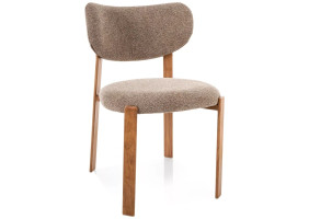 Стул кухонный обеденный мягкий Rin D Капучино ткань / Дуб каркас