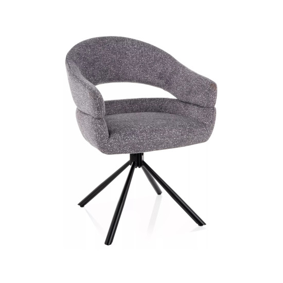 Стул кухонный обеденный мягкий Borgo Leo Серая ткань / Черный каркас 6