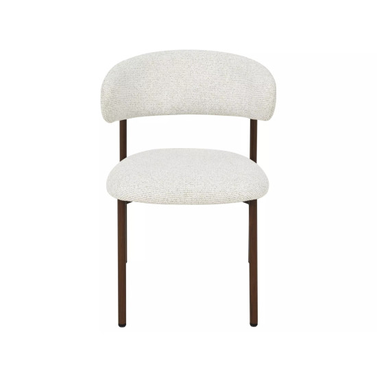 Стул кухонный обеденный мягкий Elton Ii Светло-бежевая ткань / Орех каркас 4