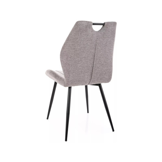 Стул кухонный обеденный мягкий Arco Brego Серая ткань / Черный каркас 3