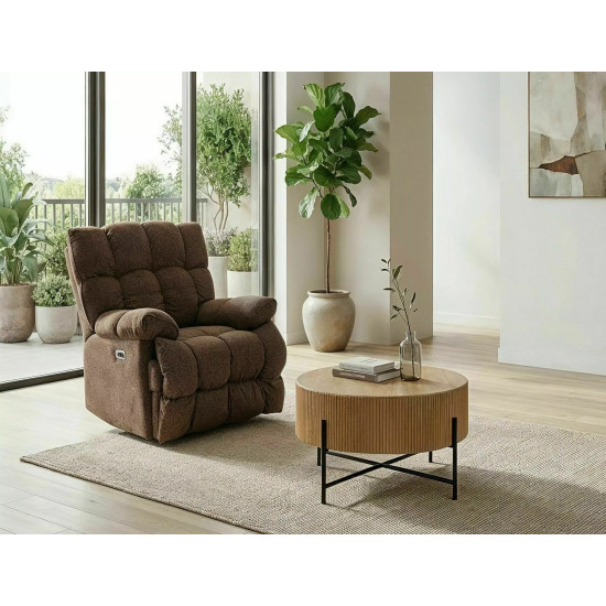 Кресло реклайнер электрическое Homer Raven Капучино ткань / Черный каркас 9