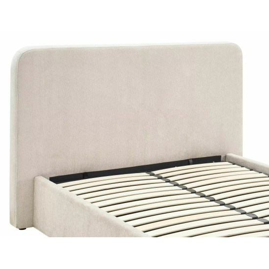 Кровать двухспальная мягкая Lumia Raven 160×200 Бежевая ткань 4