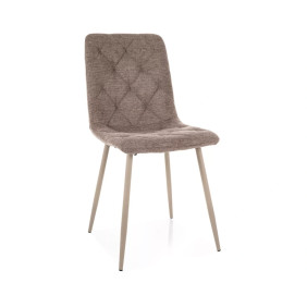 Стул кухонный обеденный мягкий Jerry Brego Бежевая ткань / Кашемир каркас