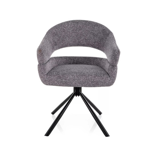 Стул кухонный обеденный мягкий Borgo Leo Серая ткань / Черный каркас 2