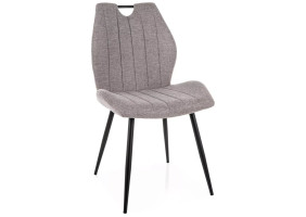 Стул кухонный обеденный мягкий Arco Brego Серая ткань / Черный каркас