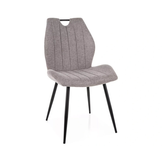Стул кухонный обеденный мягкий Arco Brego Серая ткань / Черный каркас 1