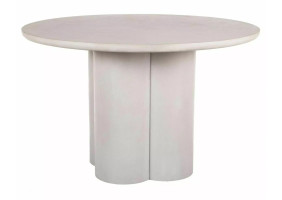 Стол обеденный кухонный Rosalia ø120 см МДФ + микроцемент Светло-серый / Светло-серый каркас