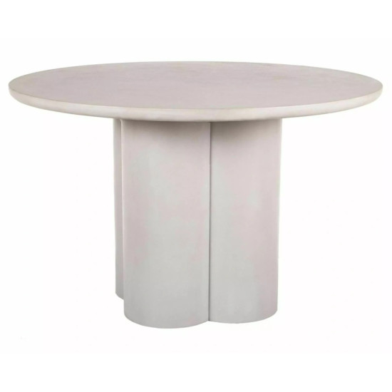 Стол обеденный кухонный Rosalia ø120 см МДФ + микроцемент Светло-серый / Светло-серый каркас 1