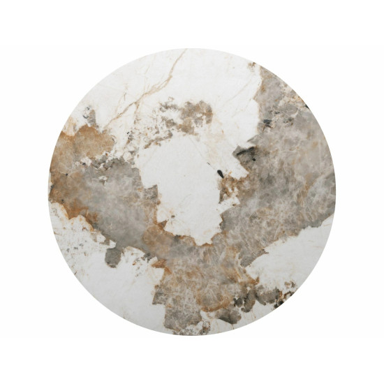 Стол обеденный кухонный Alzano Ceramic ø120 см МДФ + керамика Белый / Орех каркас 7