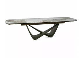 Стол обеденный раскладной кухонный Maranello Ceramic (200–290)×98 см Керамика Белый / Медный каркас