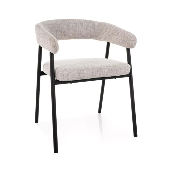 Стул кухонный обеденный мягкий Katana Серая ткань / Черный каркас 1