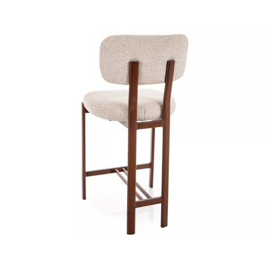 Полубарный кухонный стул Misaki H-2 Светло-бежевая ткань / Орех каркас 4