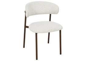 Стул кухонный обеденный мягкий Elton Ii Светло-бежевая ткань / Орех каркас