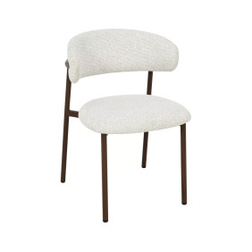Стул кухонный обеденный мягкий Elton Ii Светло-бежевая ткань / Орех каркас