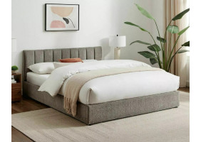 Кровать двуспальная мягкая Montreal Raven 160×200 Серая ткань