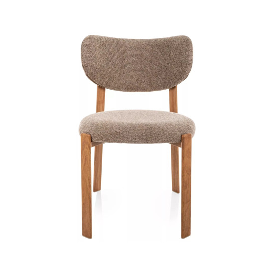 Стул кухонный обеденный мягкий Rin D Капучино ткань / Дуб каркас 2