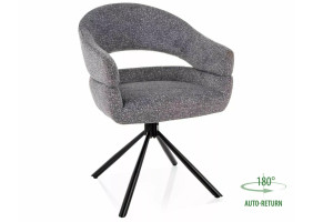 Стул кухонный обеденный мягкий Borgo Leo Серая ткань / Черный каркас