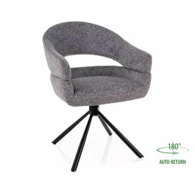 Стул кухонный обеденный мягкий Borgo Leo Серая ткань / Черный каркас