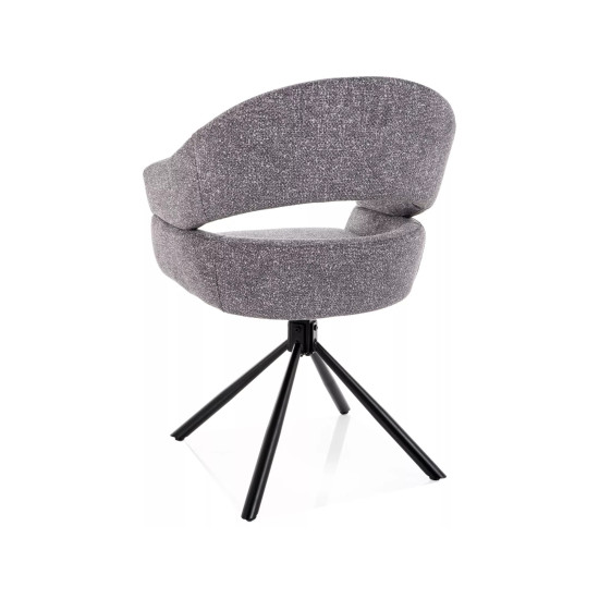 Стул кухонный обеденный мягкий Borgo Leo Серая ткань / Черный каркас 3