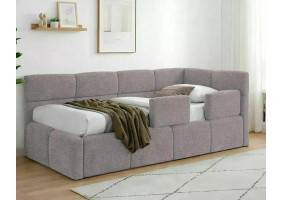 Кровать односпальная мягкая Emma Raven 90×200 Пудро-розовая ткань