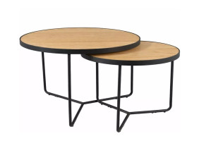 Набор журнальных столов Italia ø80 см Дуб / Черный