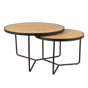 Набор журнальных столов Italia ø80 см Дуб / Черный