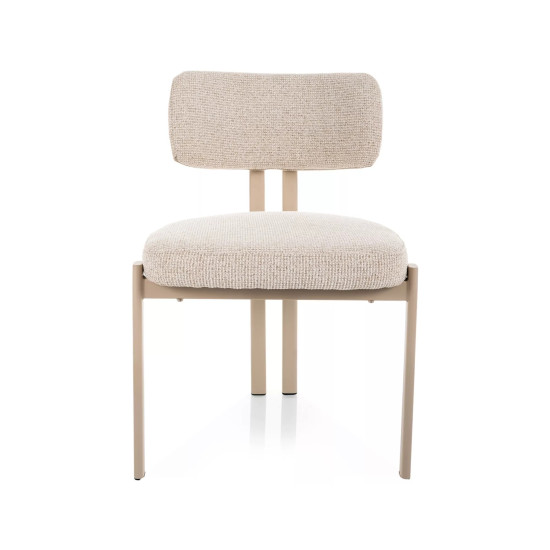 Стул кухонный обеденный мягкий Misaki Светло-бежевая ткань / Кашемир каркас 2