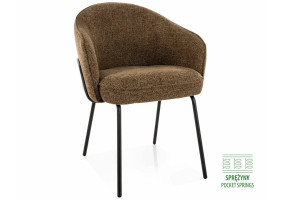 Стул кухонный обеденный мягкий Nao Noelle Капучино ткань / Черный каркас