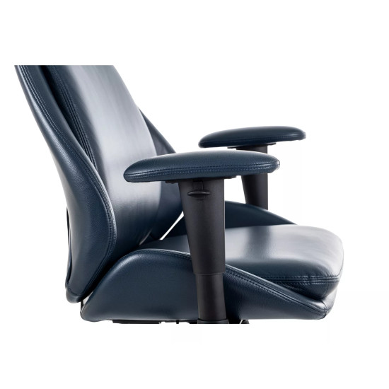 Кресло офисное компьютерное поворотное Q-092 Темно-синяя экокожа / Черный каркас 3