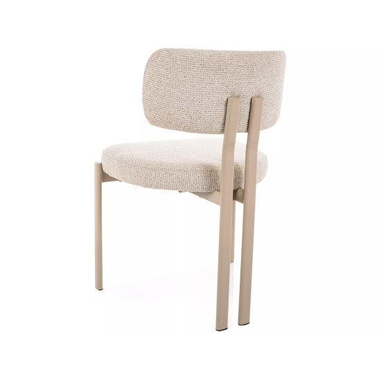 Стул кухонный обеденный мягкий Misaki Светло-бежевая ткань / Кашемир каркас 3